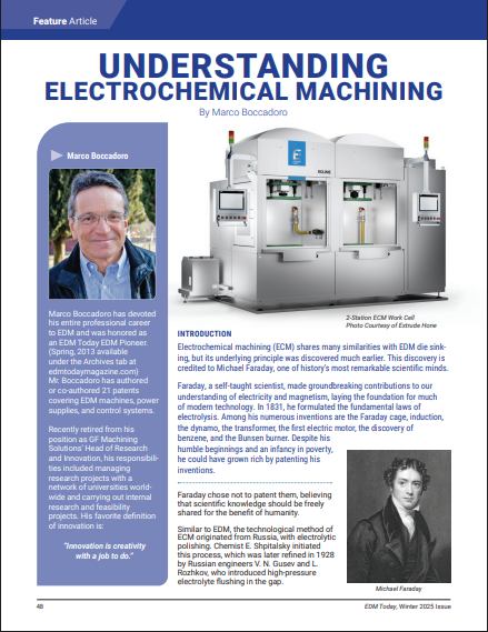 Understanding Electrochemical Machining By Marco Boccadoro
