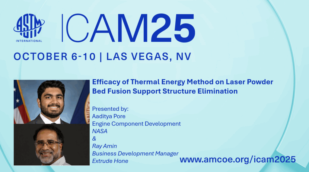 ICAM25 banner NASA and Extrude Hone
